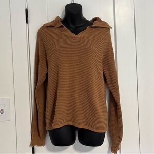 Pullover‎ Turn Down Knit Sweater Long Sleeve Women's Top Shirt Size Medium